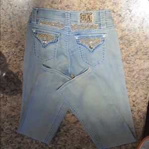 Light washed flared jeans by grace in la